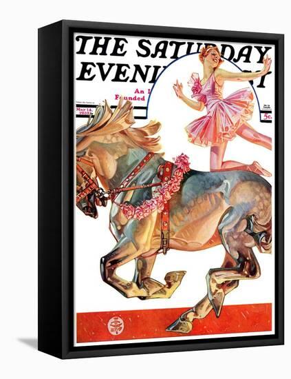 "Circus Bareback Rider," Saturday Evening Post Cover, May 14, 1932-Joseph Christian Leyendecker-Framed Stretched Canvas