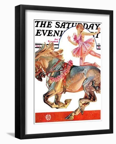 "Circus Bareback Rider," Saturday Evening Post Cover, May 14, 1932-Joseph Christian Leyendecker-Framed Giclee Print