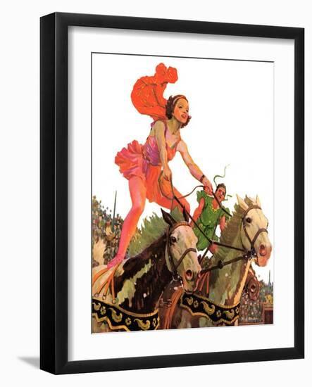 "Circus Bareback Riders,"April 6, 1935-Maurice Bower-Framed Giclee Print