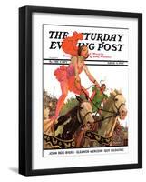 "Circus Bareback Riders," Saturday Evening Post Cover, April 6, 1935-Maurice Bower-Framed Giclee Print