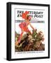 "Circus Bareback Riders," Saturday Evening Post Cover, April 6, 1935-Maurice Bower-Framed Giclee Print