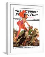 "Circus Bareback Riders," Saturday Evening Post Cover, April 6, 1935-Maurice Bower-Framed Giclee Print