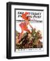 "Circus Bareback Riders," Saturday Evening Post Cover, April 6, 1935-Maurice Bower-Framed Giclee Print