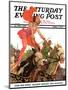 "Circus Bareback Riders," Saturday Evening Post Cover, April 6, 1935-Maurice Bower-Mounted Giclee Print