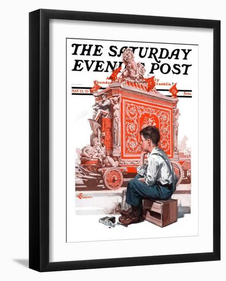 "Circus Calliope," Saturday Evening Post Cover, May 23, 1925-Elbert Mcgran Jackson-Framed Premium Giclee Print