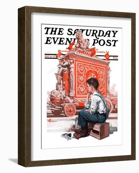 "Circus Calliope," Saturday Evening Post Cover, May 23, 1925-Elbert Mcgran Jackson-Framed Giclee Print