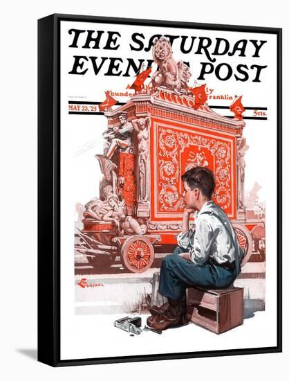 "Circus Calliope," Saturday Evening Post Cover, May 23, 1925-Elbert Mcgran Jackson-Framed Stretched Canvas