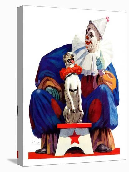 "Circus Clown and Pooch,"June 3, 1939-John E. Sheridan-Stretched Canvas