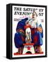 "Circus Clown and Pooch," Saturday Evening Post Cover, June 3, 1939-John E. Sheridan-Framed Stretched Canvas