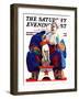 "Circus Clown and Pooch," Saturday Evening Post Cover, June 3, 1939-John E. Sheridan-Framed Giclee Print