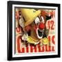 "Circus Clown and Poster," July 8, 1944-John Atherton-Framed Giclee Print