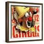 "Circus Clown and Poster," July 8, 1944-John Atherton-Framed Giclee Print