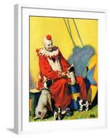 "Circus Clown and Show Dogs,"April 1, 1929-Ray C. Strang-Framed Giclee Print
