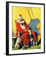 "Circus Clown and Show Dogs,"April 1, 1929-Ray C. Strang-Framed Giclee Print