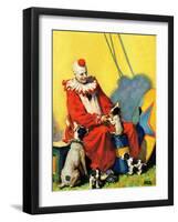 "Circus Clown and Show Dogs,"April 1, 1929-Ray C. Strang-Framed Giclee Print