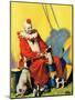 "Circus Clown and Show Dogs,"April 1, 1929-Ray C. Strang-Mounted Giclee Print