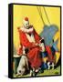 "Circus Clown and Show Dogs,"April 1, 1929-Ray C. Strang-Framed Stretched Canvas