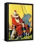 "Circus Clown and Show Dogs,"April 1, 1929-Ray C. Strang-Framed Stretched Canvas