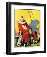 "Circus Clown and Show Dogs,"April 1, 1929-Ray C. Strang-Framed Premium Giclee Print