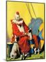 "Circus Clown and Show Dogs,"April 1, 1929-Ray C. Strang-Mounted Giclee Print