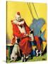 "Circus Clown and Show Dogs,"April 1, 1929-Ray C. Strang-Stretched Canvas