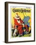 "Circus Clown and Show Dogs," Country Gentleman Cover, April 1, 1929-Ray C. Strang-Framed Giclee Print