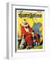 "Circus Clown and Show Dogs," Country Gentleman Cover, April 1, 1929-Ray C. Strang-Framed Giclee Print