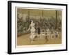 Circus Clown with Five Dogs in a Circus Ring-Charles Green-Framed Art Print