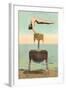 Circus Contortionist at Beach-null-Framed Art Print