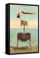 Circus Contortionist at Beach-null-Framed Stretched Canvas