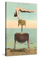 Circus Contortionist at Beach-null-Stretched Canvas