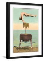 Circus Contortionist at Beach-null-Framed Art Print