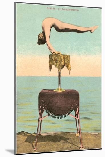 Circus Contortionist at Beach-null-Mounted Art Print