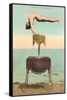 Circus Contortionist at Beach-null-Framed Stretched Canvas