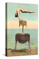 Circus Contortionist at Beach-null-Stretched Canvas