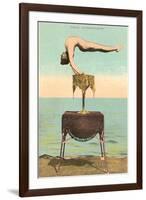 Circus Contortionist at Beach-null-Framed Art Print