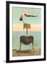 Circus Contortionist at Beach-null-Framed Art Print