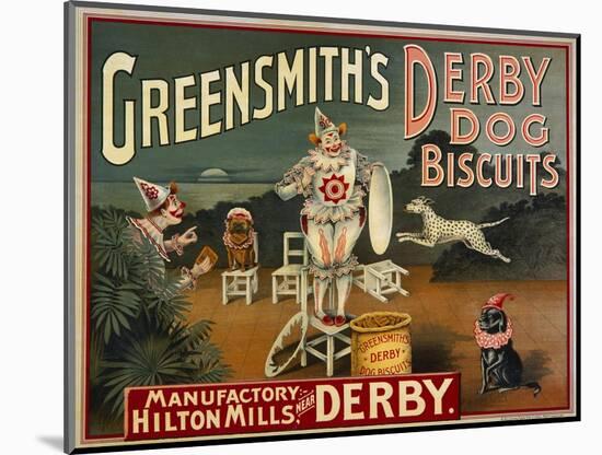 Circus Dogs Advertising 'Greensmiths Derby' Dog Biscuits-null-Mounted Photographic Print