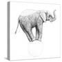 Circus Elephant, 2015,-Ele Grafton-Stretched Canvas