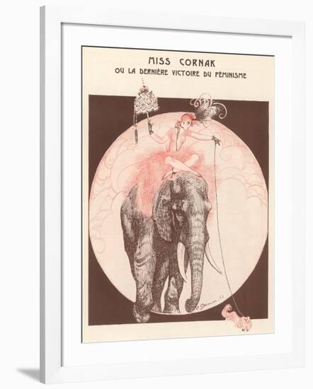 Circus Elephant and His Trainer Miss Cornak-Gesmar-Framed Photographic Print