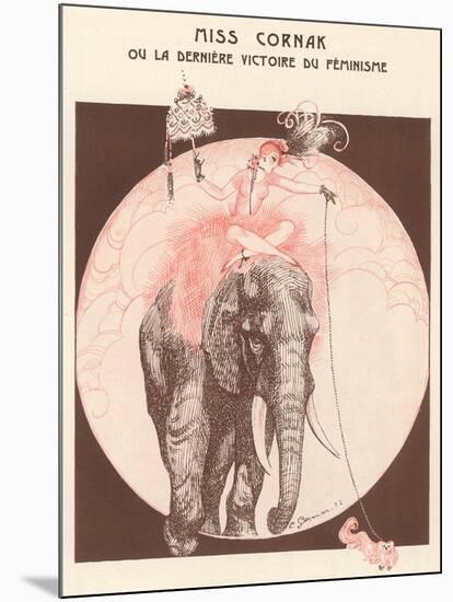 Circus Elephant and His Trainer Miss Cornak-Gesmar-Mounted Photographic Print