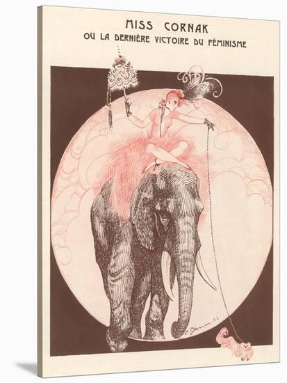 Circus Elephant and His Trainer Miss Cornak-Gesmar-Stretched Canvas