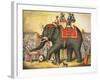 Circus Elephant and Riders-null-Framed Giclee Print