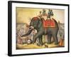 Circus Elephant and Riders-null-Framed Giclee Print