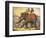 Circus Elephant and Riders-null-Framed Giclee Print