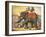 Circus Elephant and Riders-null-Framed Giclee Print