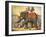 Circus Elephant and Riders-null-Framed Giclee Print