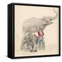 Circus Elephants and Their Trainer-Jules Garnier-Framed Stretched Canvas