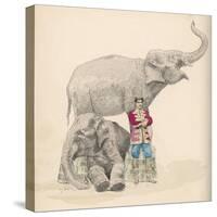 Circus Elephants and Their Trainer-Jules Garnier-Stretched Canvas