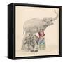 Circus Elephants and Their Trainer-Jules Garnier-Framed Stretched Canvas